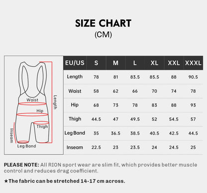 RION Cycling Shorts Men Ciclismo Masculina Bib Shorts Elastic Interface Cushion Long Distance MTB Padded Shorts Tights Slim Fit