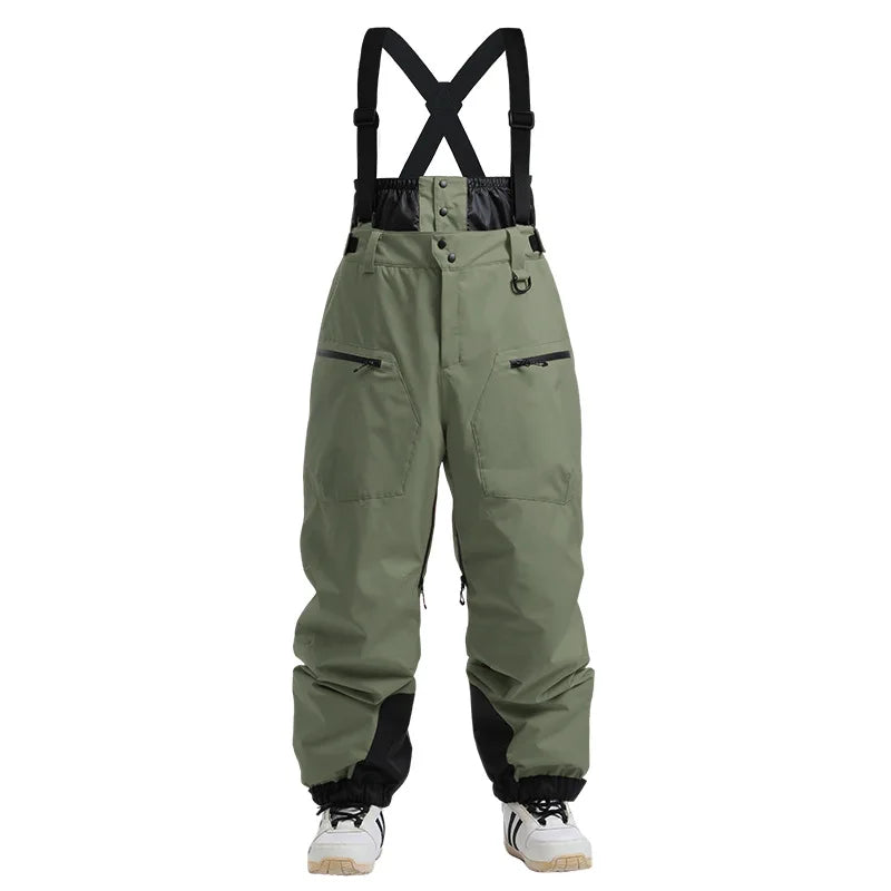 New Men Skiing Pants Winter Thickening Warm Ski Overalls Windproof Snowboard Trousers Outdoor Loose Snow Clothes Waterproof Pant