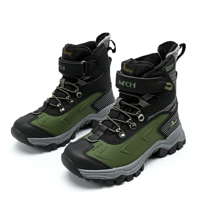 Kids Hiking Boots Boys Girls Outdoor Walking Climbing Sneaker Comfortable Snow Shoes Hiker Boot Antiskid Steel Buckle Sole