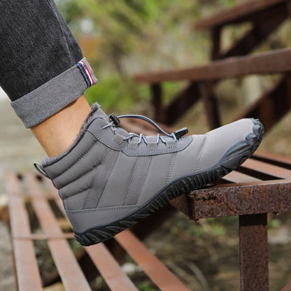 Men Winter Outdoor Velvet Warm Snow Boots Hiking Shoes Waterproof Ski Shoes High-Top Large Size Cotton Boots Thick Cotton Shoes