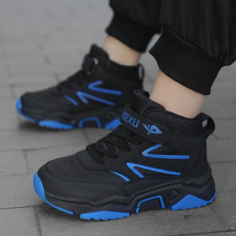 Boys' boots, children's sports shoes, autumn and winter outdoor hiking shoes, high-quality ankle boots for middle-aged and young