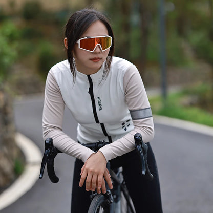 WOSAWE Women's Winter Thermal Fleece Cycling Jersey Long Sleeve Bike Jacket for Riding & Gym Ropa Ciclismo Clothings