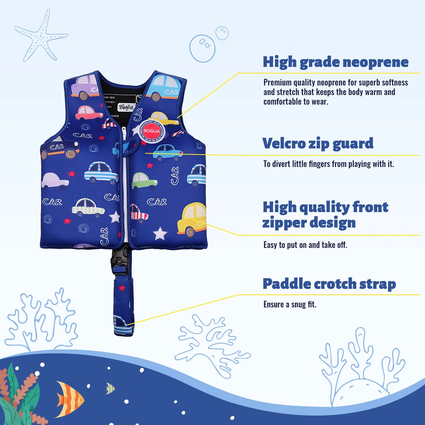 Children's Buoyancy Vest with Adjustable Belt hild Bathing Swimming Life Float Swim Gear Life Jacket Swimming Pool Accessories