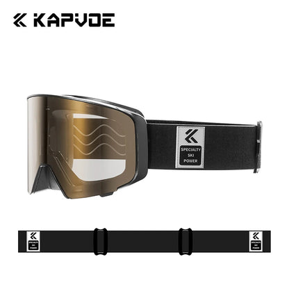 Kapvoe Photochromic Snow Goggles Men Ski Goggles Snowboard Anti-Fog Mask for Women UV400 Protection Glasses Snowmobile Winter