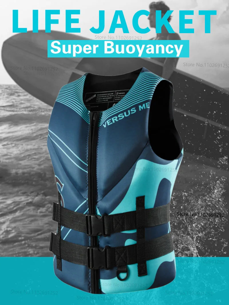 Life Jacket for Adult Water Sport Swimming Surf Raft Kayak Fishing Jet Ski Life Vest Super Buoyancy Neoprene Rescue Life Jackets