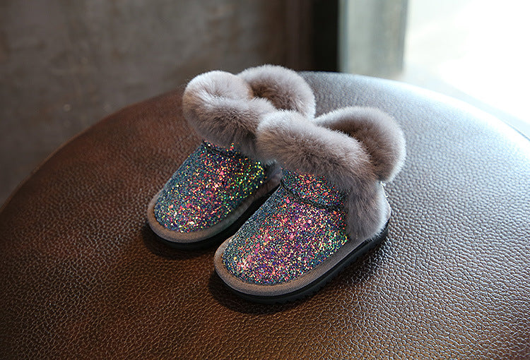 2023 Winter Kids Fashion snow boots thick Child Genuine Leather warm plush soft bottom baby girls boots winter ski boot for baby
