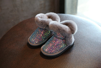 2023 Winter Kids Fashion snow boots thick Child Genuine Leather warm plush soft bottom baby girls boots winter ski boot for baby