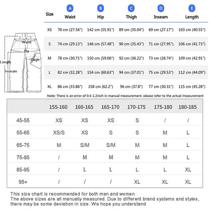 Women Waterproof Ski Pant Windproof Men Warm Snowboarding Trousers Outdoor Winter Sports Breathable Solid Baggy Skiing Strides