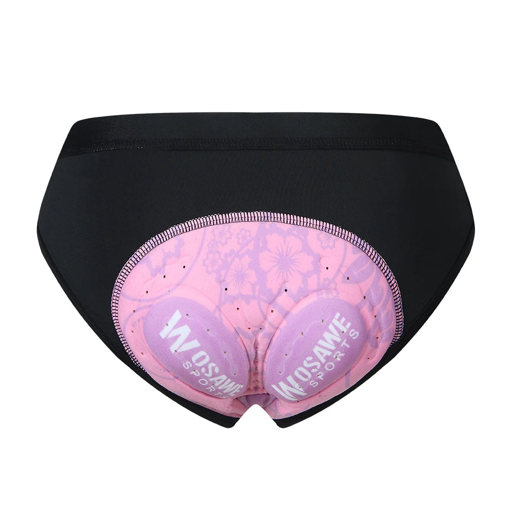 WOSAWE Women Cycling Underwear 3D Padded Shockproof Mountain MTB Bicycle Shorts Riding Bike Sport Underwear Tights Shorts