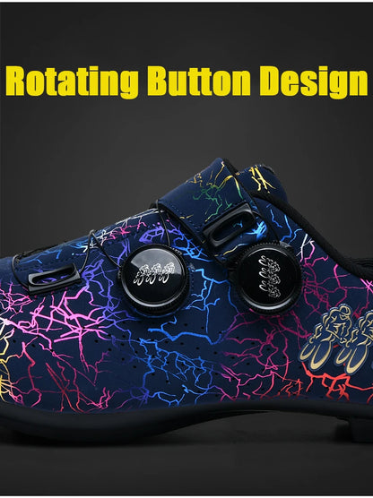New Professional Cycling Shoes Men Locking Booster Shoes Breathable Double Knob Buckle Women SPD Hard-Soled Road Cycling Shoes