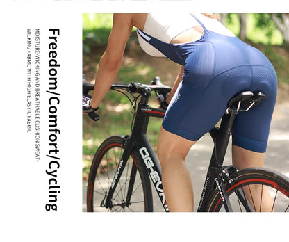 X-Tiger Women Pro Cycling Bib Shorts Summer Laika MTB Road Bicycle Shorts Women's Cycling Suspenders With ST-MULTI cushion