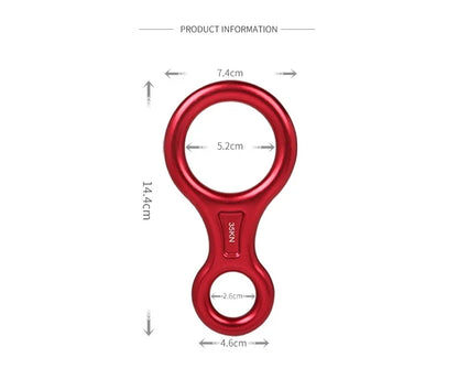 Rock Climbing Carabine 8 Shape Rigging Descender Aluminum Figure Belay Device Abseiling 35kN Eight Ring Downhill Equipment