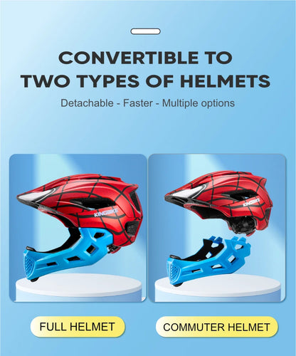 BATFOX Kids Full Face bike helmet Detachable Downhill Children Cycling Motorcycle Skateboard Sports Racing Racing Bicycle helmet