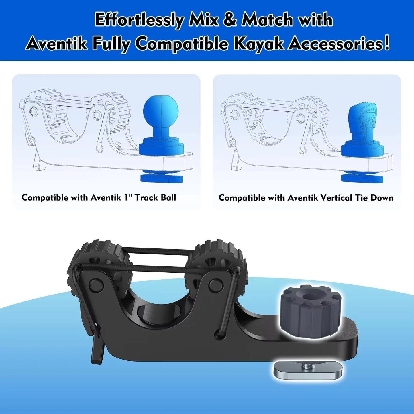 2 PCS Extend Kayak Paddle Holder Kayak Track Mount Accessories for Holding Standard Paddle Kayak Oar Holder Kayak Rail Fishing
