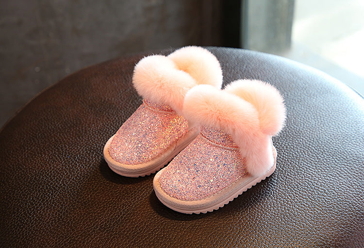 2023 Winter Kids Fashion snow boots thick Child Genuine Leather warm plush soft bottom baby girls boots winter ski boot for baby