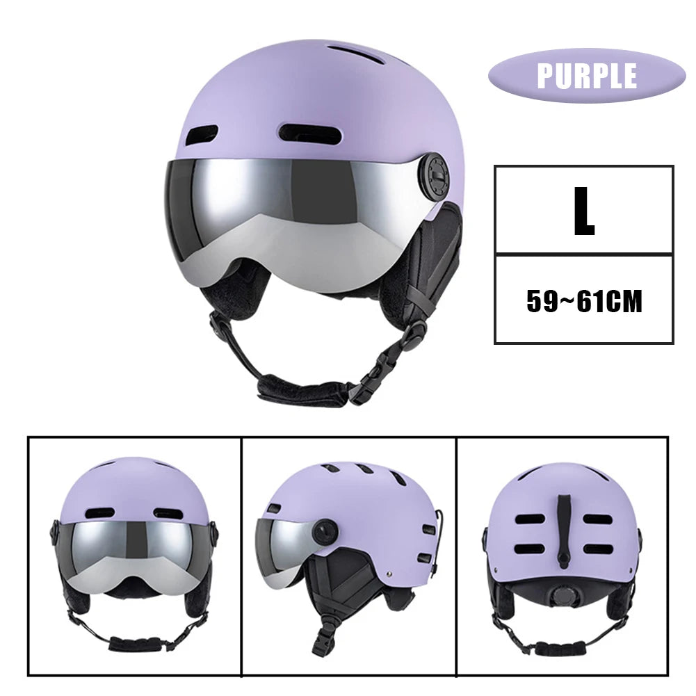 Skiing Helmet Snowboard Helmet With Detachable Glasses Winter Outdoor Sports Ski Helmet Safety Skateboard Skiing Snowboard Snow