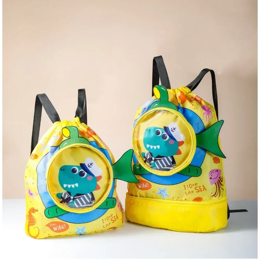 Swimming Bag Kids Waterproof Storage Shoulder Packs Hand Wet Dry Separation Bag Large Capacity Pouch Summer Swimming Backpack
