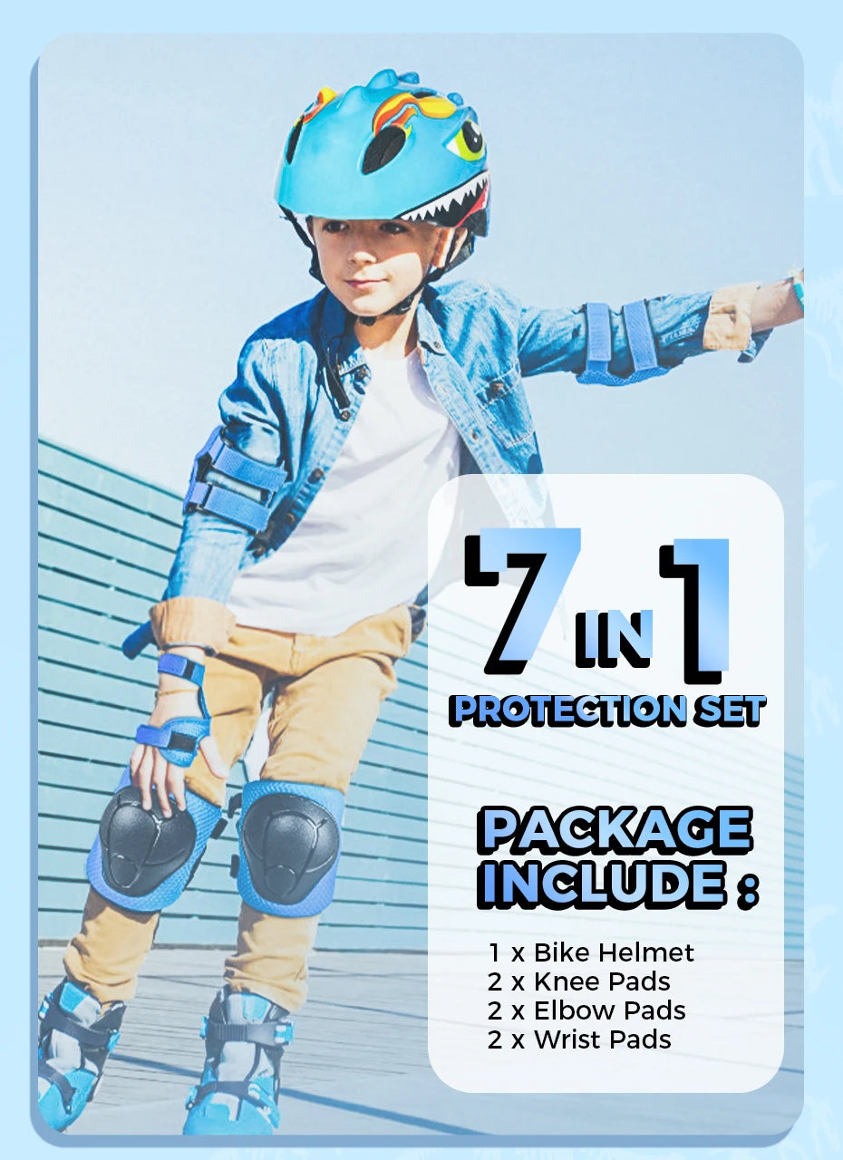 VICTGOAL Kids Bicycle Helmet Child Sports Safety Cycling Protection Knee Elbow Pad Sets Balance Bike Roller Skating Helmet Guard
