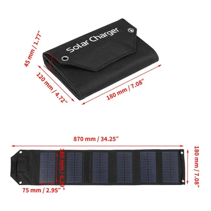 60W 80W 100W Foldable Solar Panel 5V USB Portable Folding Bag Battery Charger for Phone Outdoor Camping Waterproof Power Bank