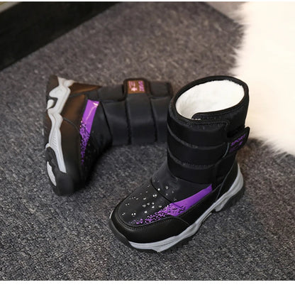 Winter Outdoor Children Boots Princess Elegant Girls Shoes Water Proof Girl Boy Snow Boots Kids Warm High Quality Plush Boots