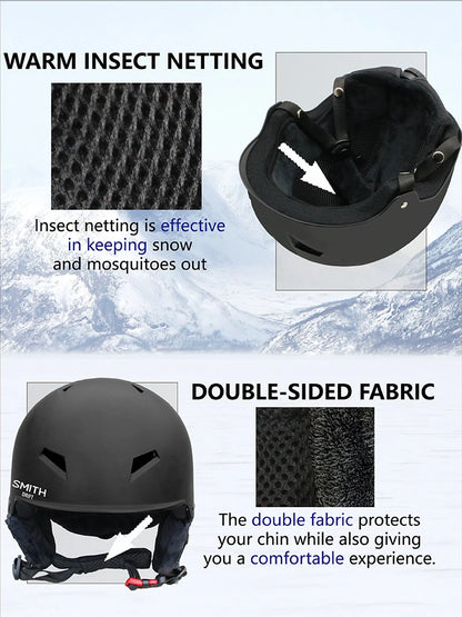 SMITHDRIFT Unisex Ski Helmet Half-covered Skiing Snowboard Winter Sports Helmet Snow Skating Integrally-Molded Helmet  Youth