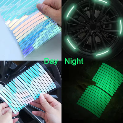 10/20/40PCS Reflective Stickers Car Wheels Tire Stickers Decoration for Night Driving Car Accessories