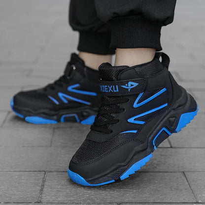 Boys' boots, children's sports shoes, autumn and winter outdoor hiking shoes, high-quality ankle boots for middle-aged and young