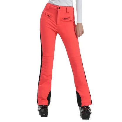 Ladies High Elasticity Skiing Pants Women Slim Winter Trousers 2025 Alpine Sport Ski Pants Outdoor Warm Waterproof Snow Clothes