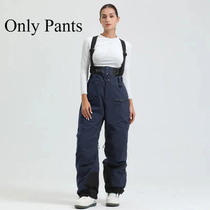 New Unisex Ski Pants Women Windproof Waterproof Snow Strides Warm Breathable Thickened Winter Outdoor Snowboarding Trousers