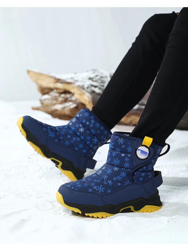 Hot Sell Girls Boots Children Snow Boots For Boys Fashion Sneakers Winter Kids Warm Snow Boots Sport Fashion Leather Shoes