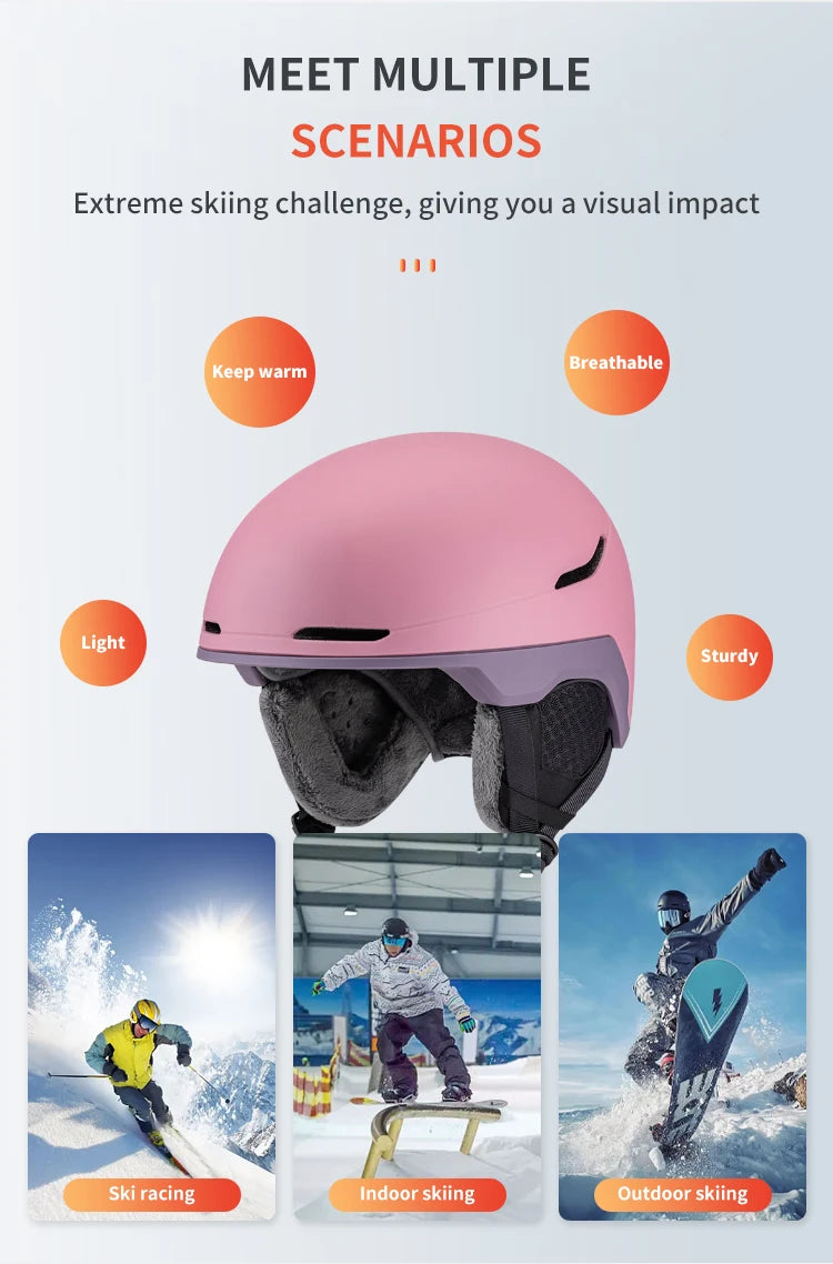 Seeker Winter Ski Helmet One-piece Adult Children Universal Snow Helmet Skating Ski Snowboard Outdoor Sports Safety Helmets