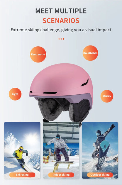 Seeker Winter Ski Helmet One-piece Adult Children Universal Snow Helmet Skating Ski Snowboard Outdoor Sports Safety Helmets