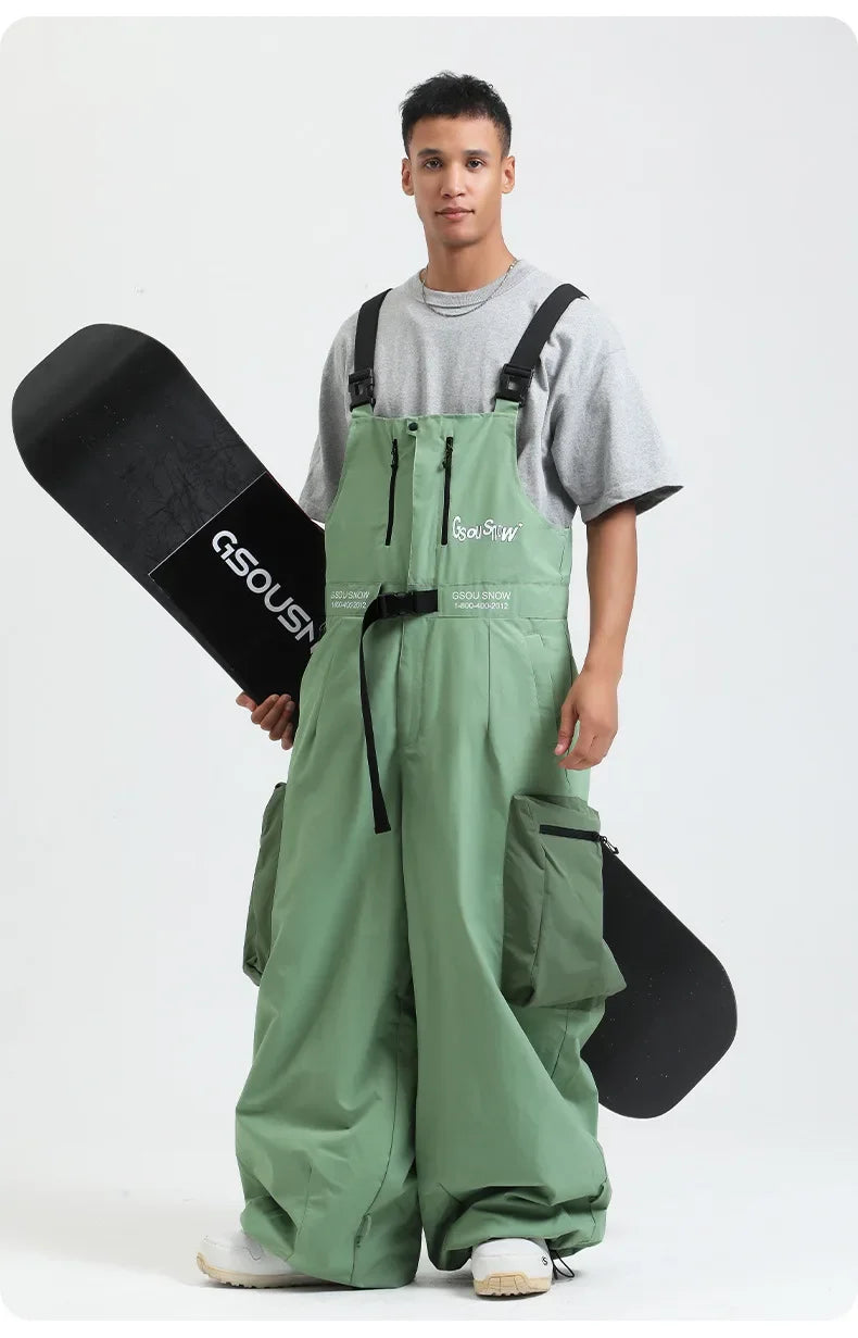 2025 New Loose Skiing Pants Outdoor Windproof Waterproof Woman Ski Overalls Men Winter Snowboard Sports Clothes Couple Snow Pant