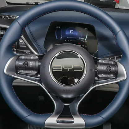 Car Steering Wheel Sticker Stainless Steel Steering for BYD Atto3 Yuan Plus Dolphin Seal Seagull Sealion SHARK Protective Cover