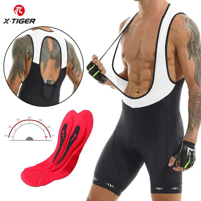 Cycling Bib Shorts 5D Gel Pad Mountain Bike Shorts Bretelle Pockets Outdoor Breathable UPF50+ Bike Tight Bicycle Shorts