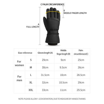 Copozz Adult Warm Winter Ski Gloves Waterproof 3M Thinsulate Snowboard Gloves Thermal Motorcycle Cycling Gloves Men Women