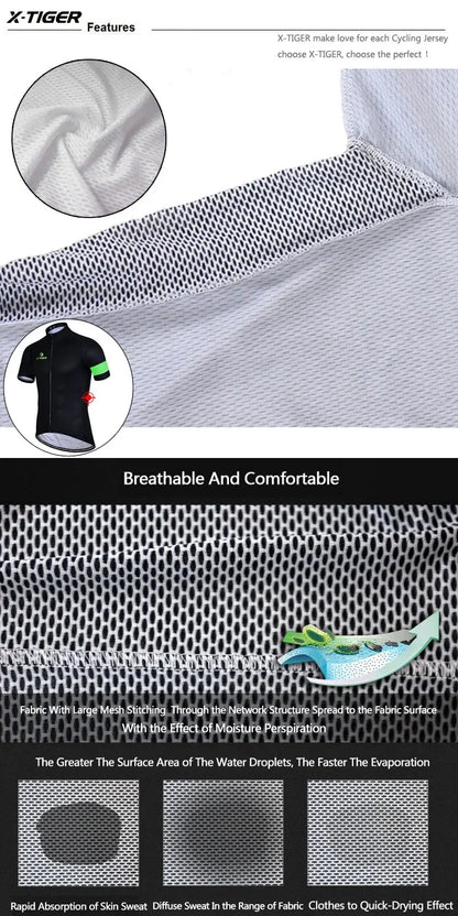 X-TIGER Cycling Jersey MTB Bicycle Bike Clothes Maillot Roupa Ropa De Ciclismo Hombre Verano Cycling Clothing
