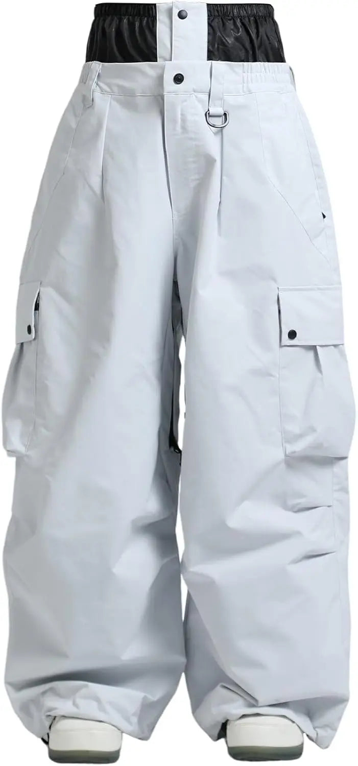 GSOU SNOW Super Baggy Snowboard Pants Men Waterproof Windproof Sports Clothes Insulated Loose Fit Ski Trousers for Cold Weather