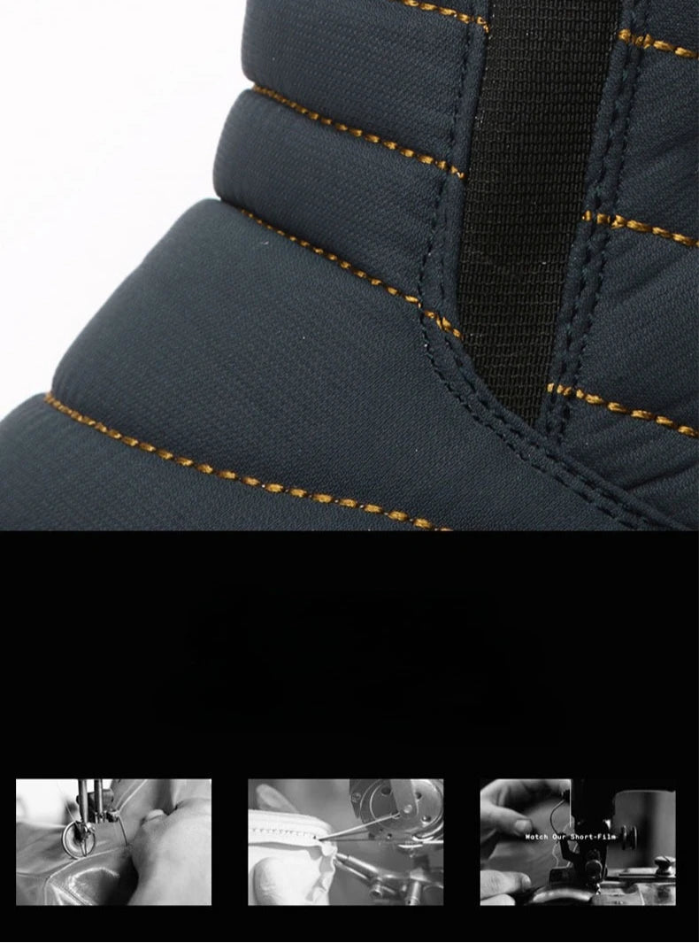 Men Winter Shoes Solid 3 Colors Men's Snow Boots Plush Inside Bottom Keep Warm Waterproof Ski Boots Plus Size 36 - 48