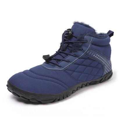 Men's Women's Winter Barefoot Hiking Boots, Slip On Warm Zero Drop Snow Boot, Wide Toe Box Ankle Booties, Minimalist Waterproof