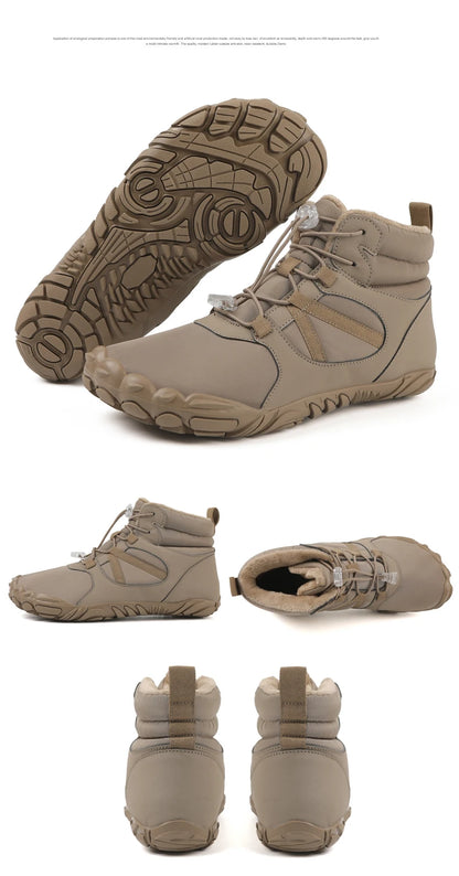 Men Women Waterproof Winter Boots Snow Barefoot Casual Shoes Outdoor Warm Work Shoes Ankle Shoes for Trekking Climbing Hiking