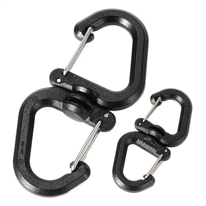 Double Clip Carabiner Outdoor Hook Clip Multi-Use Outdoor S Chain Hooks Portable Backpack Locking Hooks With 360 Degree Swivel