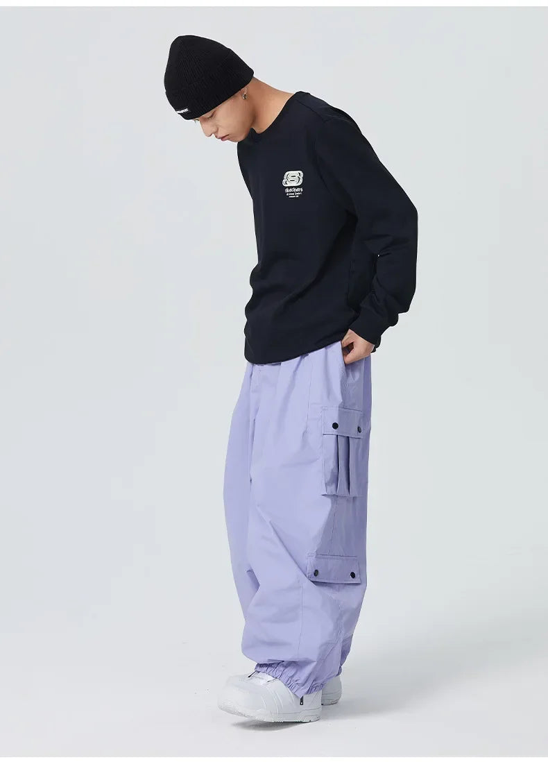 Outdoor Sport Snow Pants 2025 New Women Waterproof Ski Overalls Man Loose Skiing Pants Winter Pro Warm Windproof Couple Trousers