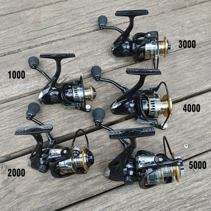 Professional Spinning Reel Ultra Light 1000~7000 5.2:1 Gear Ratio CNC Metal Spool Spinning Fishing Reel For Freshwater Saltwater