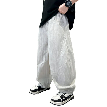 New Boys Pants With Side Pockets Teen Boys Utility Pants Teen Harem Trousers Toddler Bite-Proof Hiking Mosquito Pants Age 4-14Y