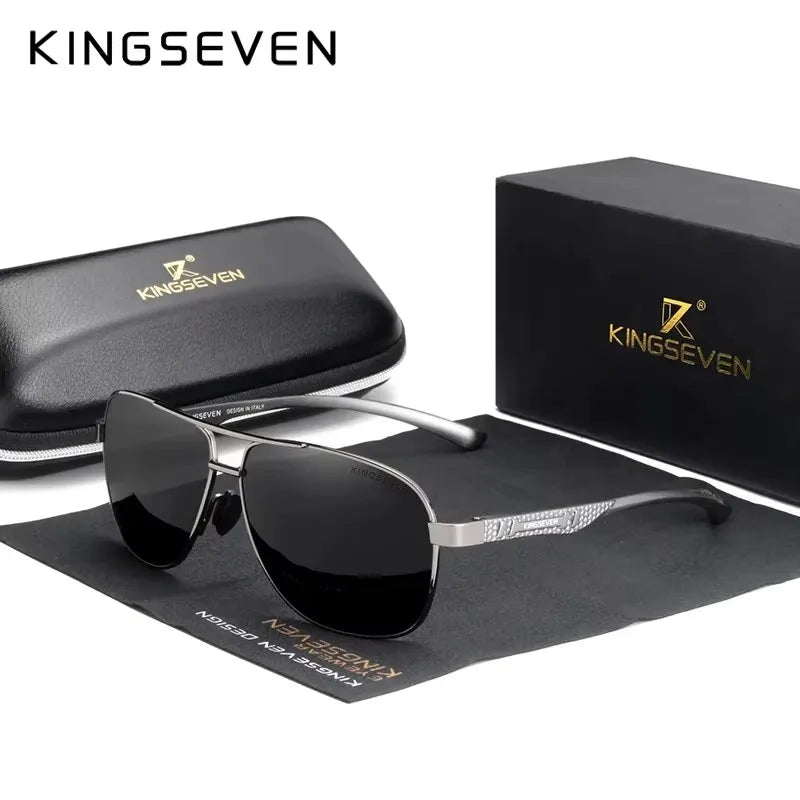 Polarized Aluminum Sunglasses Men - UV400 HD Pilot Eyewear with Night Vision Technology