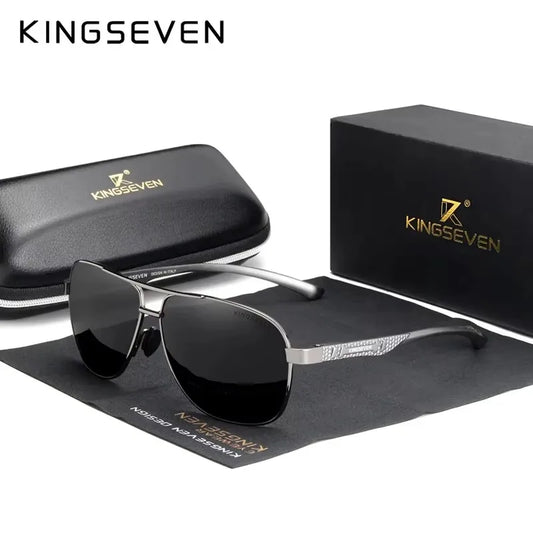 Polarized Aluminum Sunglasses Men - UV400 HD Pilot Eyewear with Night Vision Technology