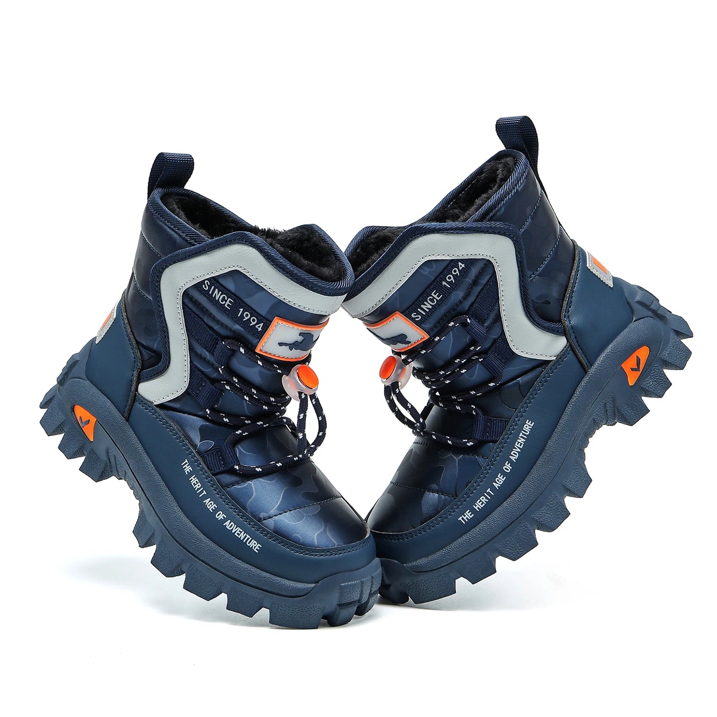 JMFCHI Kids Snow Boots Boys Hiking boots for Kids Waterproof Winter Snow Boots for Girls Warm Fur Lined Slip Resistant Outdoor