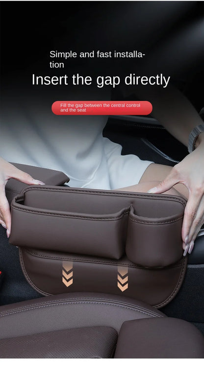 Car Seat Gap Organizer Multifunction Console Crevice Filler Side Storage Box with Cup Holder Sundries Storage Pocket Accessories