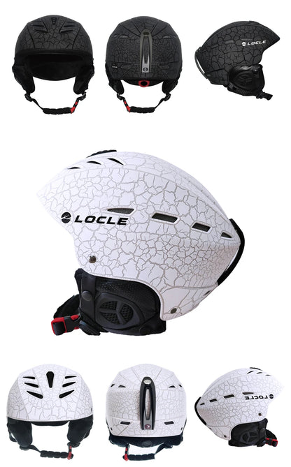 LOCLE Men Skiing Helmet Women Children Boys Girls Ski Helmet Skating Skateboard Snowmobile Motorcycle Helmets Size 52-64cm